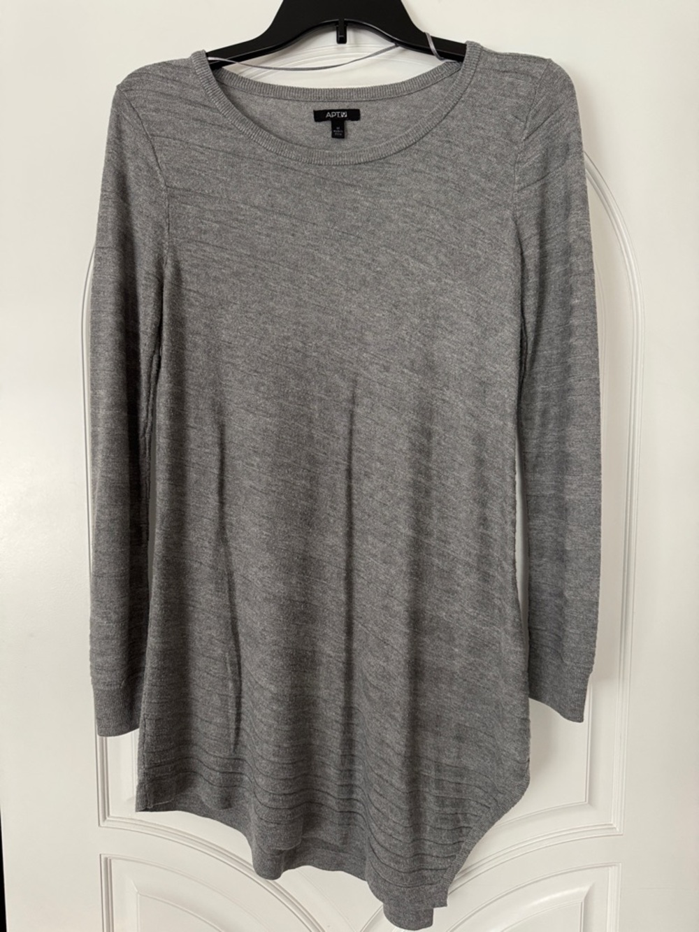 Apt. 9 Gray Long-Sleeve Knit Tunic Top